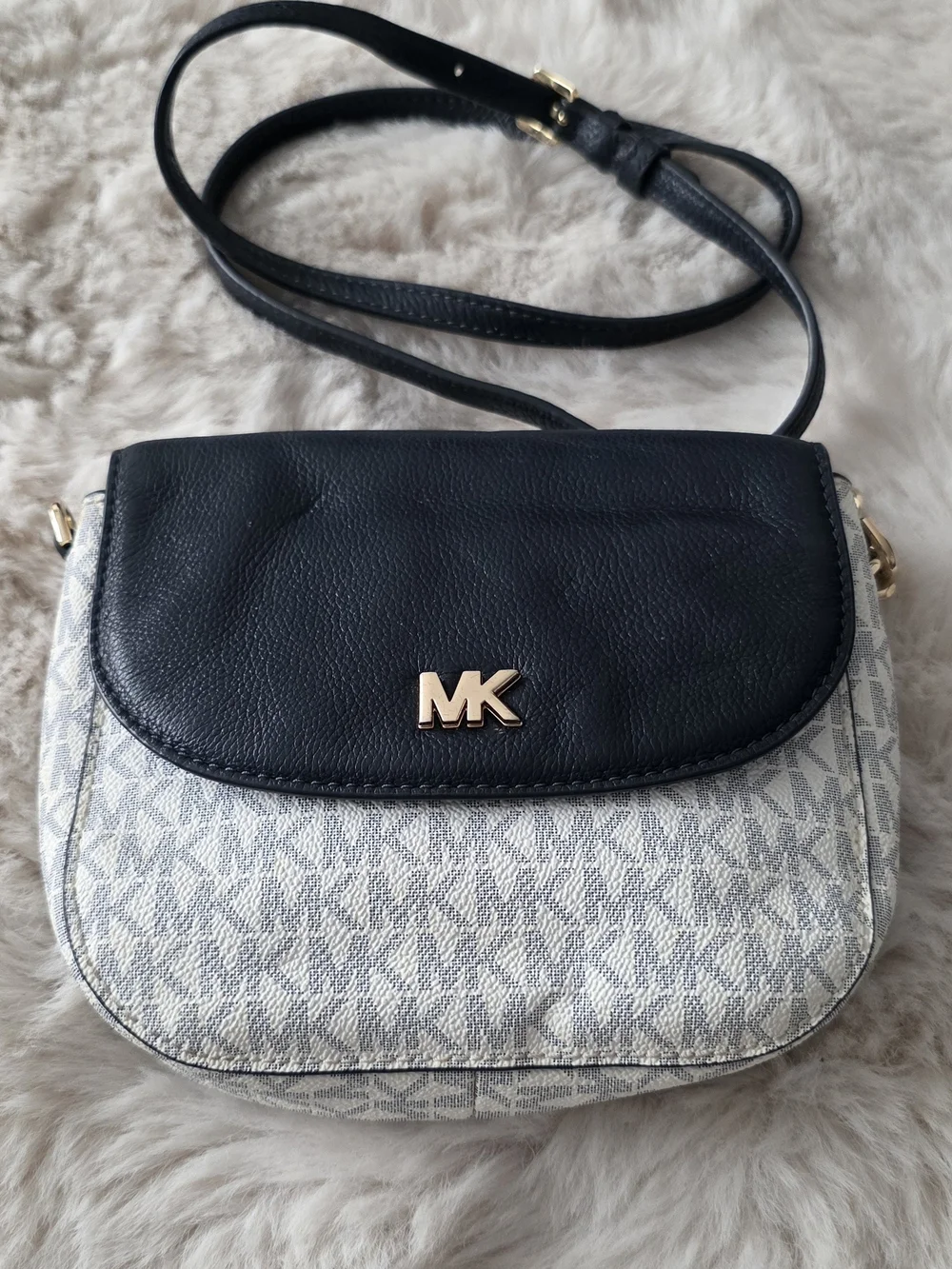 Michael Kors Navy and Signature Monogram Crossbody Bag